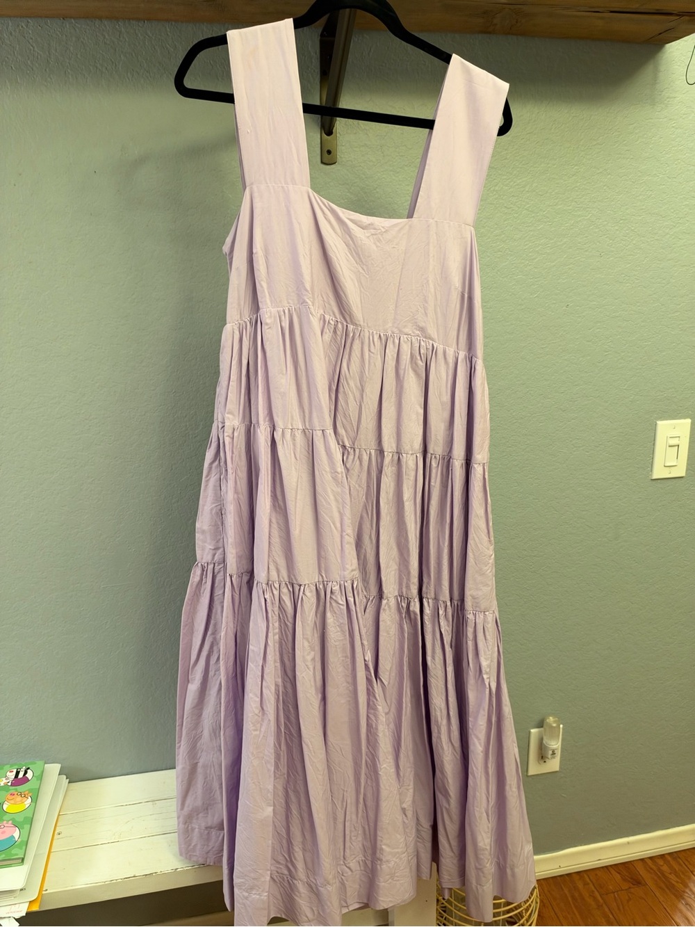 Anthropologie Lavender Tiered Maxi Dress with Wide Straps